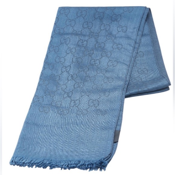 Gucci Accessories - GUCCI Monogram Guccisima Fringe Scarf 70%wool 30% silk with a box 70”x17”